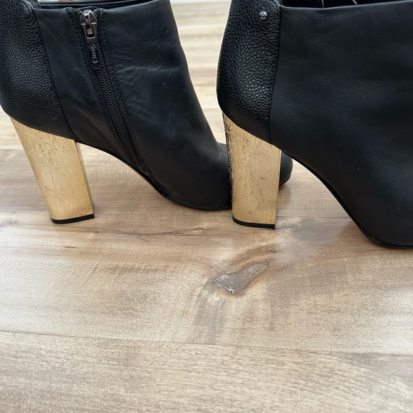 Black Booties with Gold Heel - Picture 2 of 8